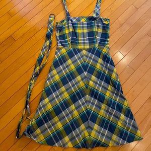Breezy madras cotton sundress with pockets